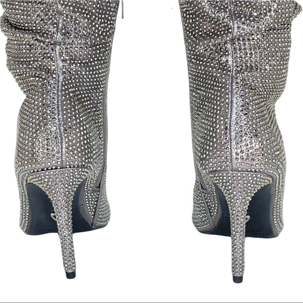 Thalia Sodi Glittering Silver Heeled Boots - Picture 7 of 12
